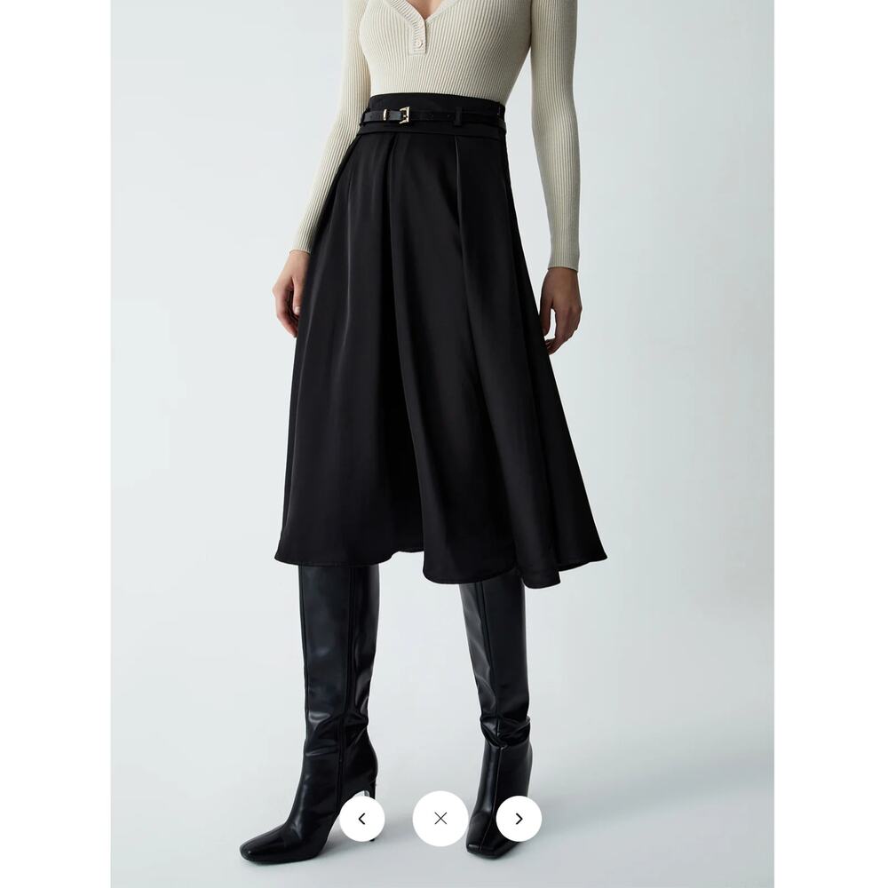 NWT Commense Old Money Aesthetics Belted Skir Sz L